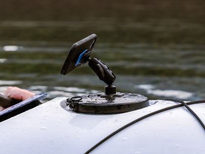 weatherproof mount attached to boat