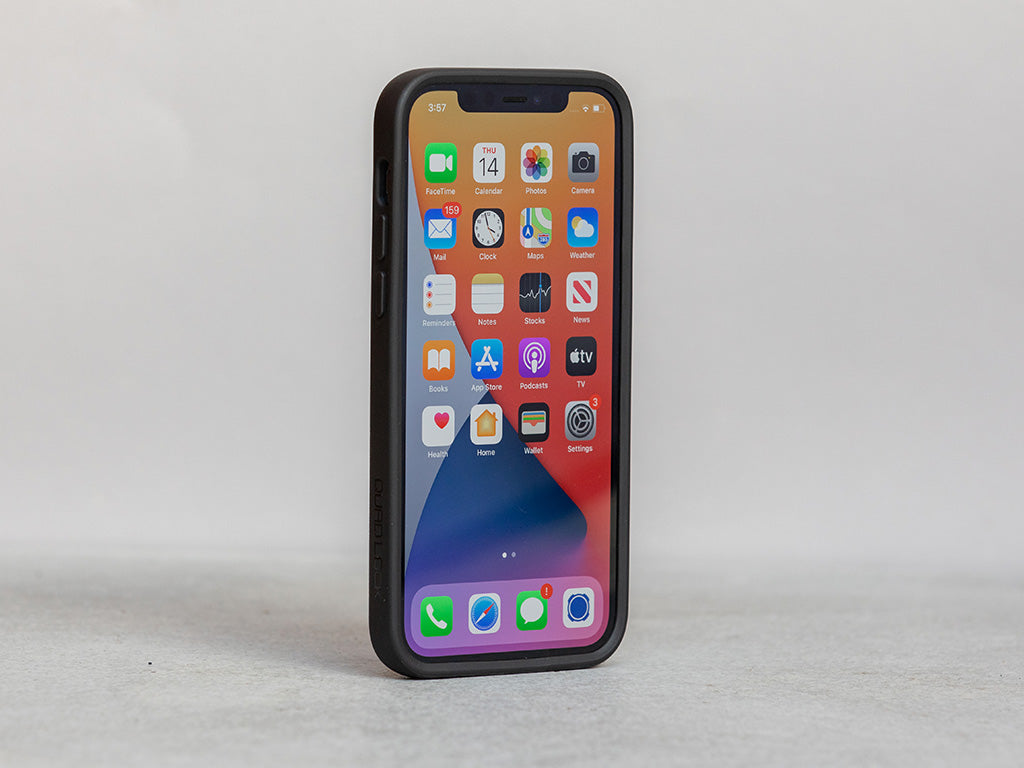 iphone 12 pro with quad lock case front facing