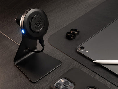 quad lock desk mount with optional wireless charging head